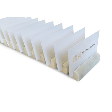 Craftsman Stoneworks Elegant White Carrara Marble Place Card Holders - Perfect for Weddings, Table Numbers, Photos, Recipes, and Name Cards - Versatile Wedding Sign and Card Holders - Set of 10