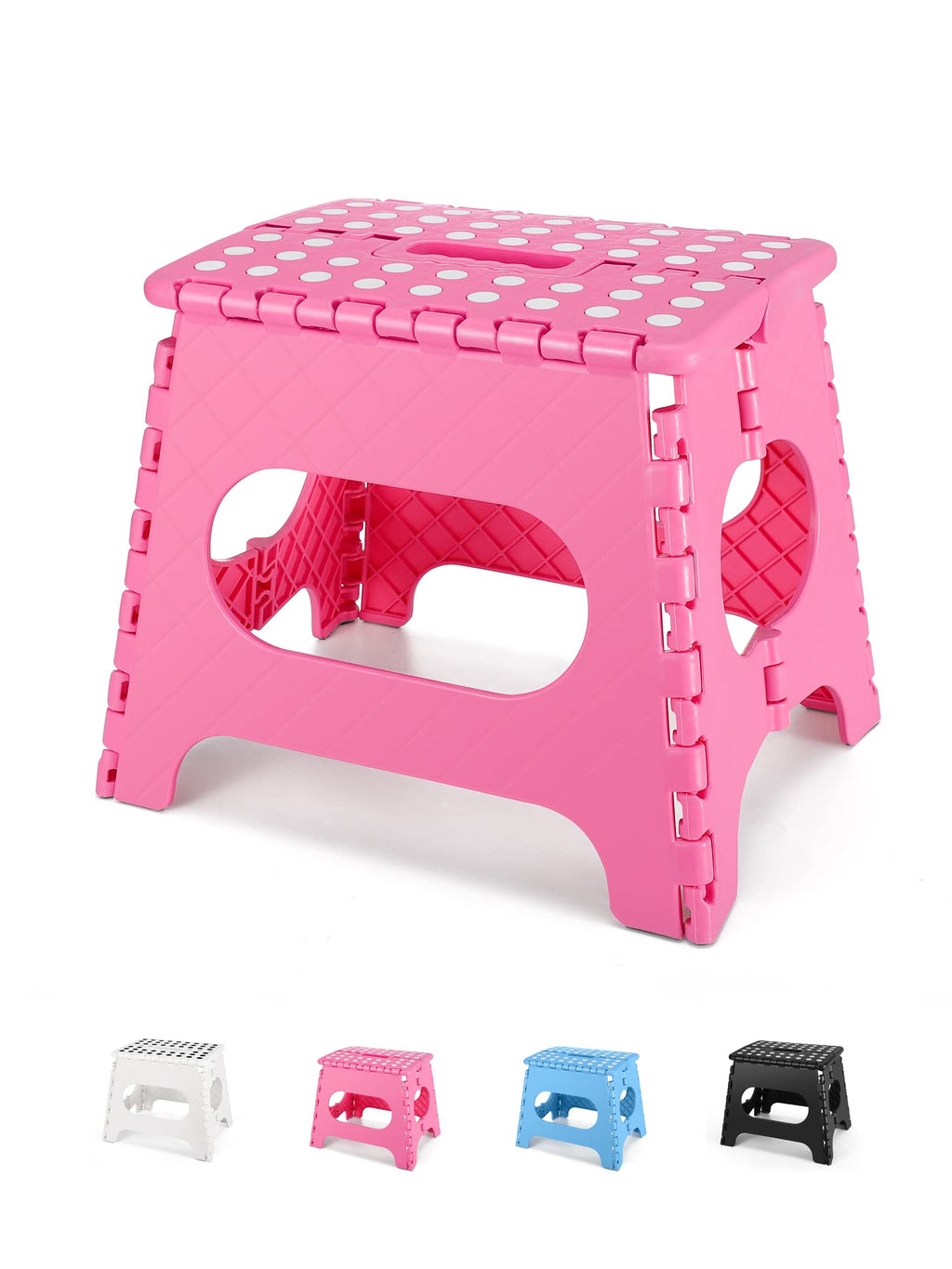 Dyforce Kids Step Stool 11 Inch, 300lbs Folding Step Stool for Adults, 11inch, Pink