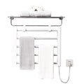 APUM Electric Heated Bathroom Towel Rail Warmer Radiator Energy Saving Fast Heat Electric Towel Rack - Space Aluminum