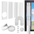 Portable AC Window Vent Kit with 5.9" Exhaust Hose, Adjustable PVC Window Seal Panel for Sliding Windows, Portable Air Conditioner Window Kit with 4 Plates