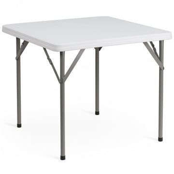 Flash Furniture Elon 2.85' Square All-Occasion Plastic Folding Event Table with Locking Legs, Folding Banquet Table for Indoor/Outdoor Events, White