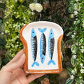 Ceramic Spoon Rest - Unique Whole Grain Sardines Spoon Rest, Durable Multi-Use Kitchen Holder & Decorative Serving Tray, Unique Gift for Cooking Enthusiasts & Home Chefs