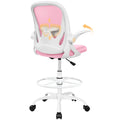 Primy Drafting Chair Tall Office Chair with Flip-up Armrests Executive Ergonomic Computer Standing Desk Chair with Lumbar Support and