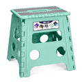 Delxo Folding Step Stool 13 Inch,300 Lbs Step Stool for Adults Green, Dot Green