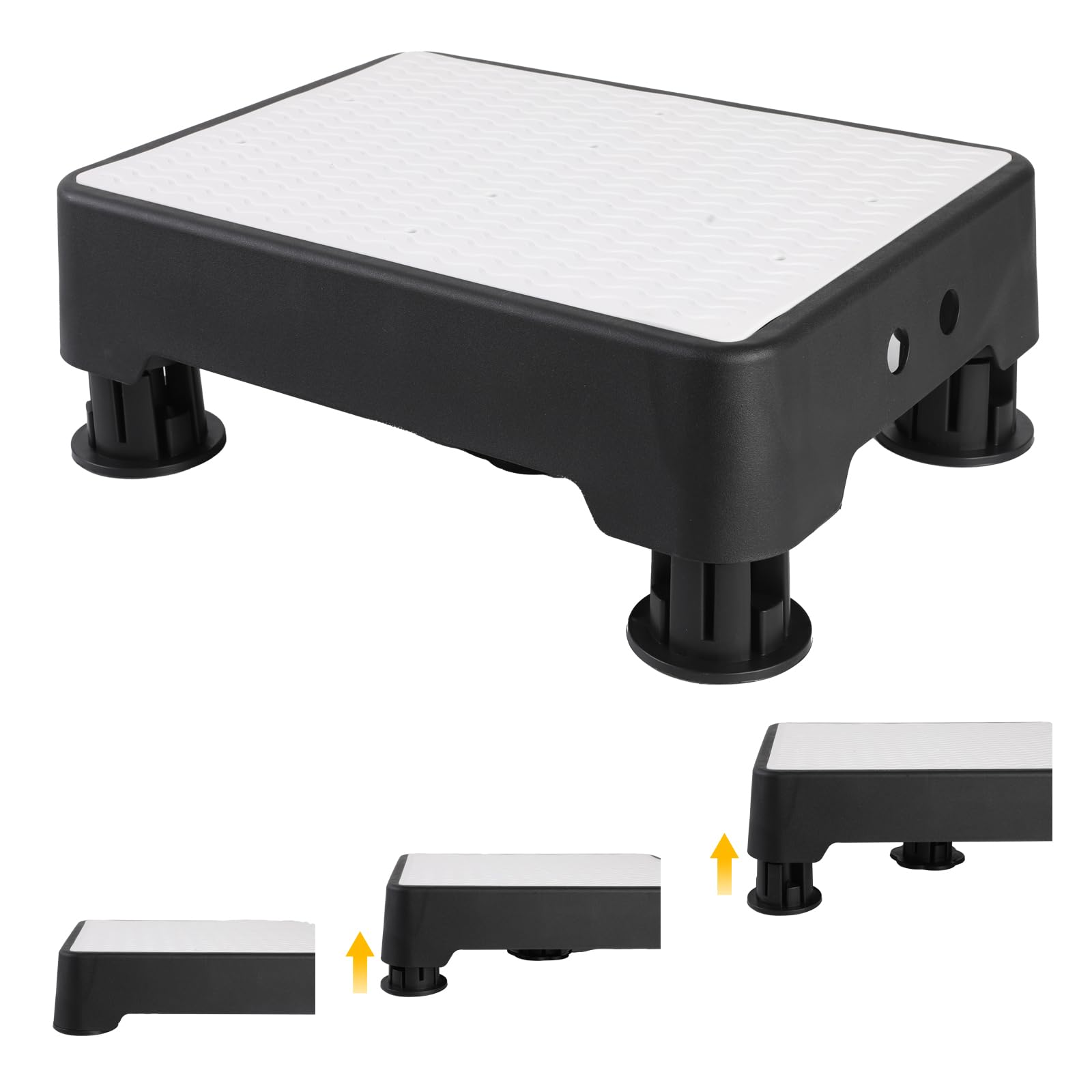 Adjustable Step Stool for Adults, Toddler Step Stools, 800 Lbs Capacity Non-slip Safety Step Platform for Elderly and Kids, Portable Stair