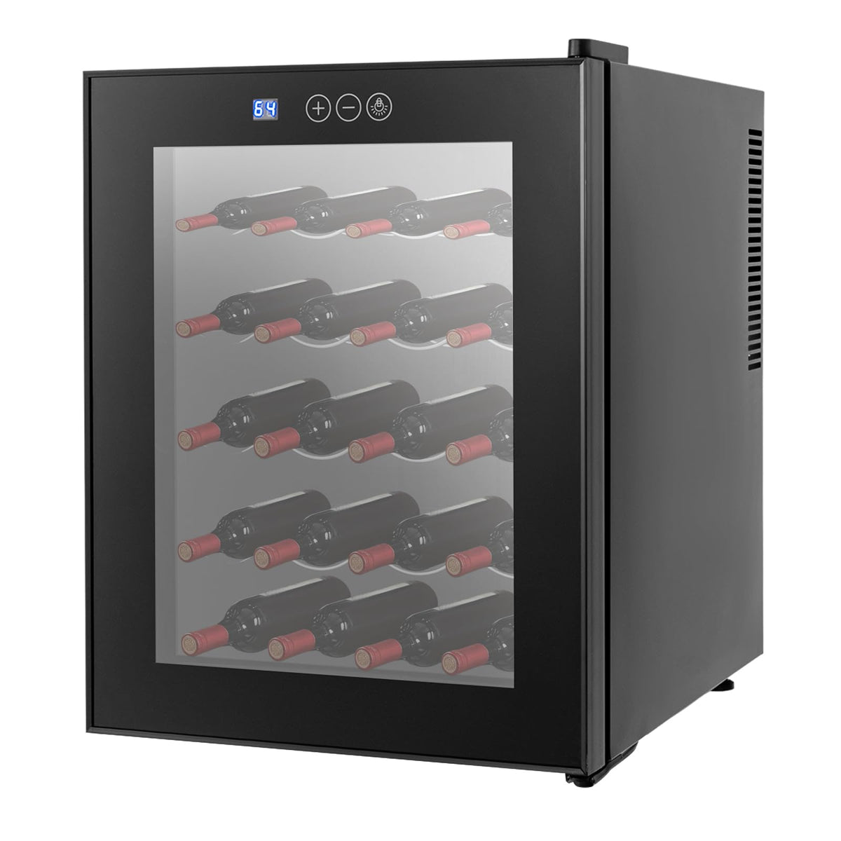 Netcoin Wine Cooler Beverage Refrigerator, 20 Bottle Under Counter Wine Fridge with LED Lights, Freestanding Wine Cellar Wine Storage for Home Bar, Apartment, Condo