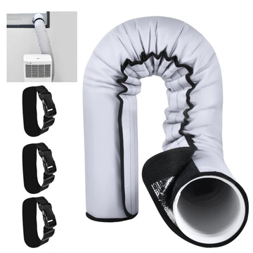 YoleShy Portable AC Hose Insulation Sleeve Thick Portable Air Conditioner Hose Cover Wrap for 5" & 5.9" Diameter Easy Installation AC Duct Insulation Wrap with 3 Adjustable Buckle Bands