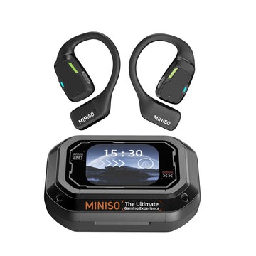 MINISO M98 AI Translation Earbuds, 3-in-1 Real-Time Translator Earbuds with App, 134 Languages Translation Earbuds with LCD Touchscreen, Open Ear Translator Earbuds for Learning, Traveling, Business