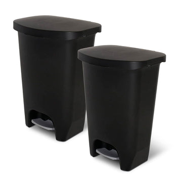 Glad Trash Can with Clorox Odor Protection, 13 Gallon, Black, 2 Pack