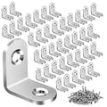 40PCS L Bracket Corner Brace, Stainless Steel L Brackets for Shelves, Metal Corner Bracket, Small Right Angle Brackets for Wood Furniture Chair Drawer Cabinet with 80PCS Screws (0.79 x 0.79 inch)
