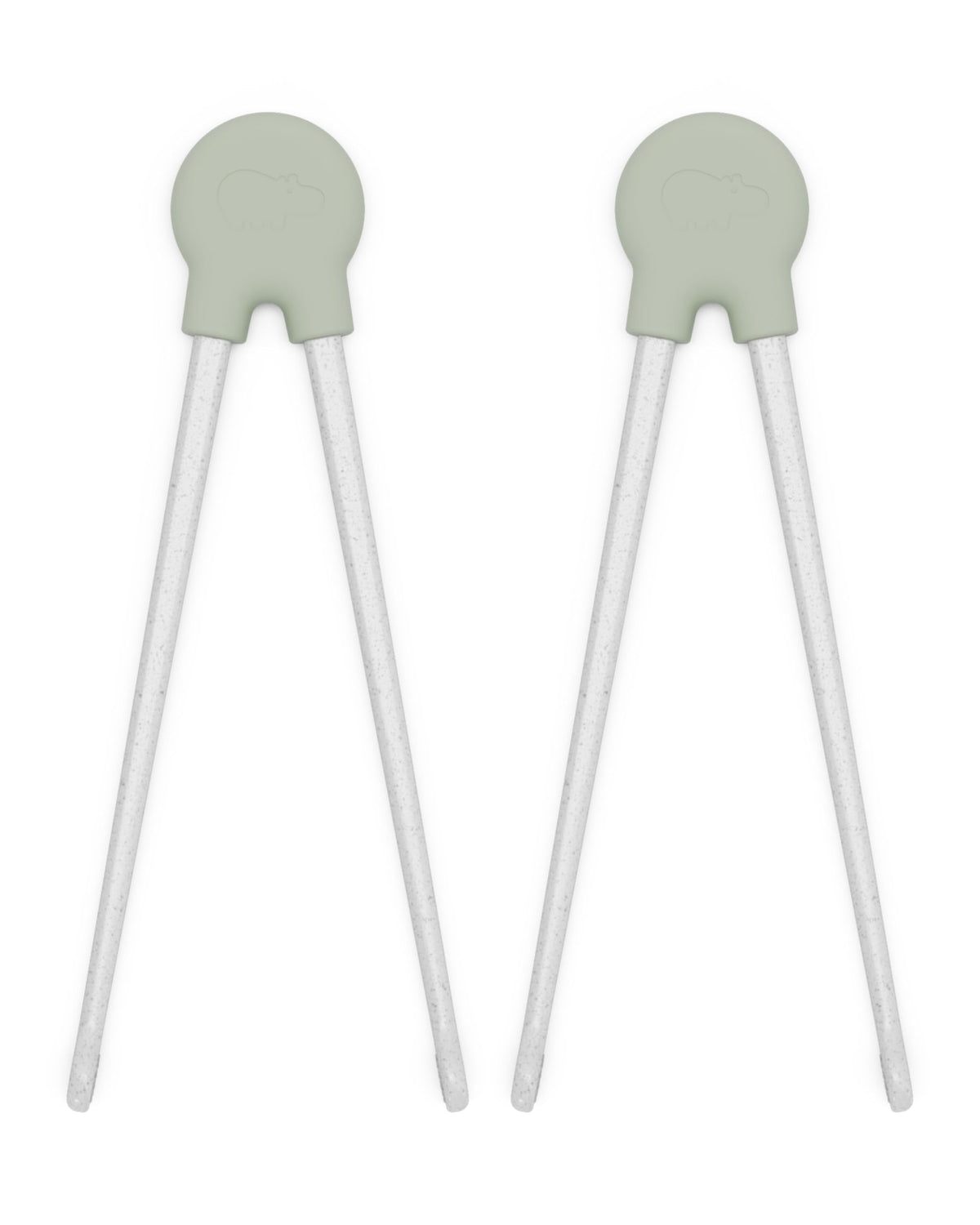 Lalo Chopsticks For Kids - Set of 2 Training Chopsticks Made of Silicone and Eco-Friendly Wheat Straw PP - Ages: 2 Years And Up - Easy to Clean & Dishwasher Safe - Sage