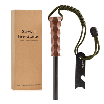 Ferro Rod Fire Starter, Survival Flint and Steel Fire Starter Kit for Hiking, Bushcraft,Camping Essentials Gear, Emergency Supplies - Ideal Gift for Explorers