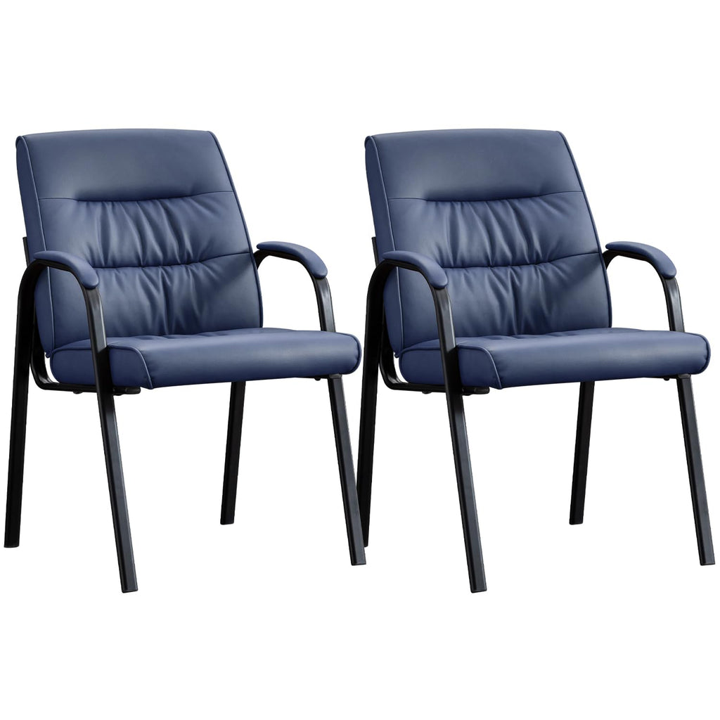 Boiskom Office Guest Reception Chair Set of 2, Conference Room Chairs Waiting Room Chairs 2 Pack, Modern Leather Office Desk Chair No Wheels.