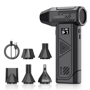 Foretoo Compressed Air Duster,130000RPM Super Power LED Display Electric Air Duster with Extended Runtime,Rechargeable Air Blower for Home,Camera,Car,Computer,Keyboard