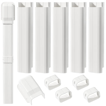 4" 7.5 Ft Mini Split Line Set Cover Kit, Decorative PVC Tubing Cover Kit for Mini Split Air Conditioners and Heat Pumps