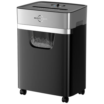 BONSEN 14-Sheet Paper Shredder for Home Office, Heavy Duty Cross Cut Shredder with 5.3 Gal Pullout Bin, Quiet Shredder for CDs/Credit Card/Staple, P-4 Security, Anti-Jam System