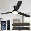 Ceiling Fan with Lights, 42” Ceiling Fan with Light and Remote/APP Control, 2700-6500K CCT Adjustable, Stepless Dimmable, Quiet Reversible Motor, Flush Mount LED Fans Light for Bedroom Living Room