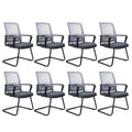 Clatina Office Guest Chair with Lumbar Support and Mid Back Mesh Space Air Grid Series for Reception Conference Room Gray 8 Pack, Grey