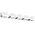 Tipace Dimmable Modern 5 Lights LED Vanity Light for Bathroom Up and Down Chrome Bathroom Wall Light Fixtures Over Mirror(White Light 6000K)