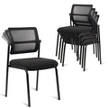 Clatina Stacking Armless Office Waiting Room Chair with Adjustable Backrest, Stackable Mesh Guest Reception Desk Chairs with Ergonomic Lumbar