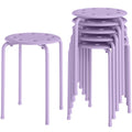Vecelo 6-piece Stacking Stools, 17.7 Inch Standard Height, Portable Stackable Colorful Decoration Stools for School Classroom and Office Use,