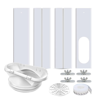 Portable Air Conditioner Window Kit,2-in-1 Universal Window Seal for 5.1"/5.9" Exhaust Hose and Tumble Dryer,Mobile A/C Window Vent Seal Kit with 4 Adjustable Seal Plate