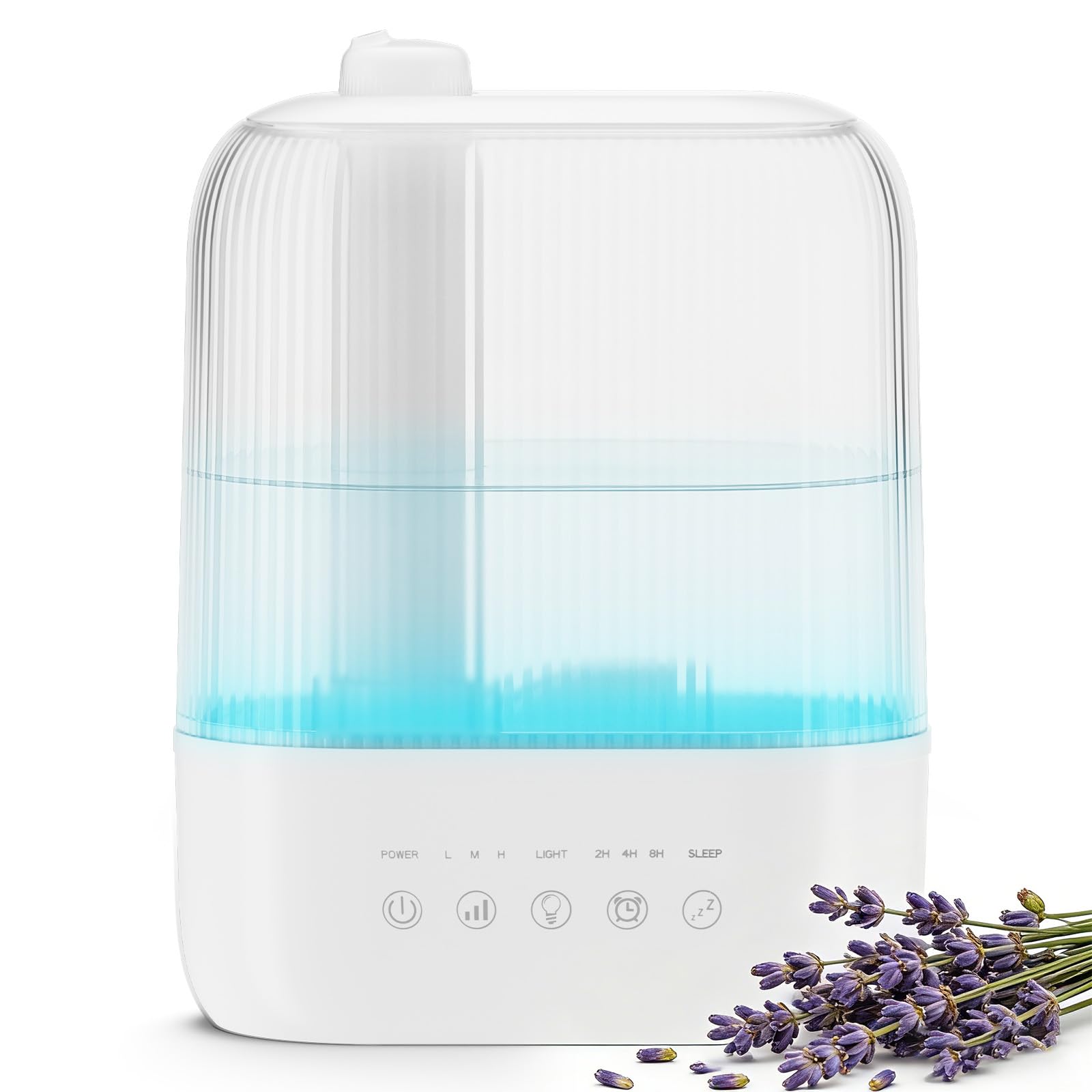Electactic 3L Top Fill Humidifier, Essential Oil Diffuser & Cool Mist Humidifiers, Smart Humidity Control, Quiet Ultrasonic, 360° Nozzle, 7-Color Light for Bedroom, Home Office
