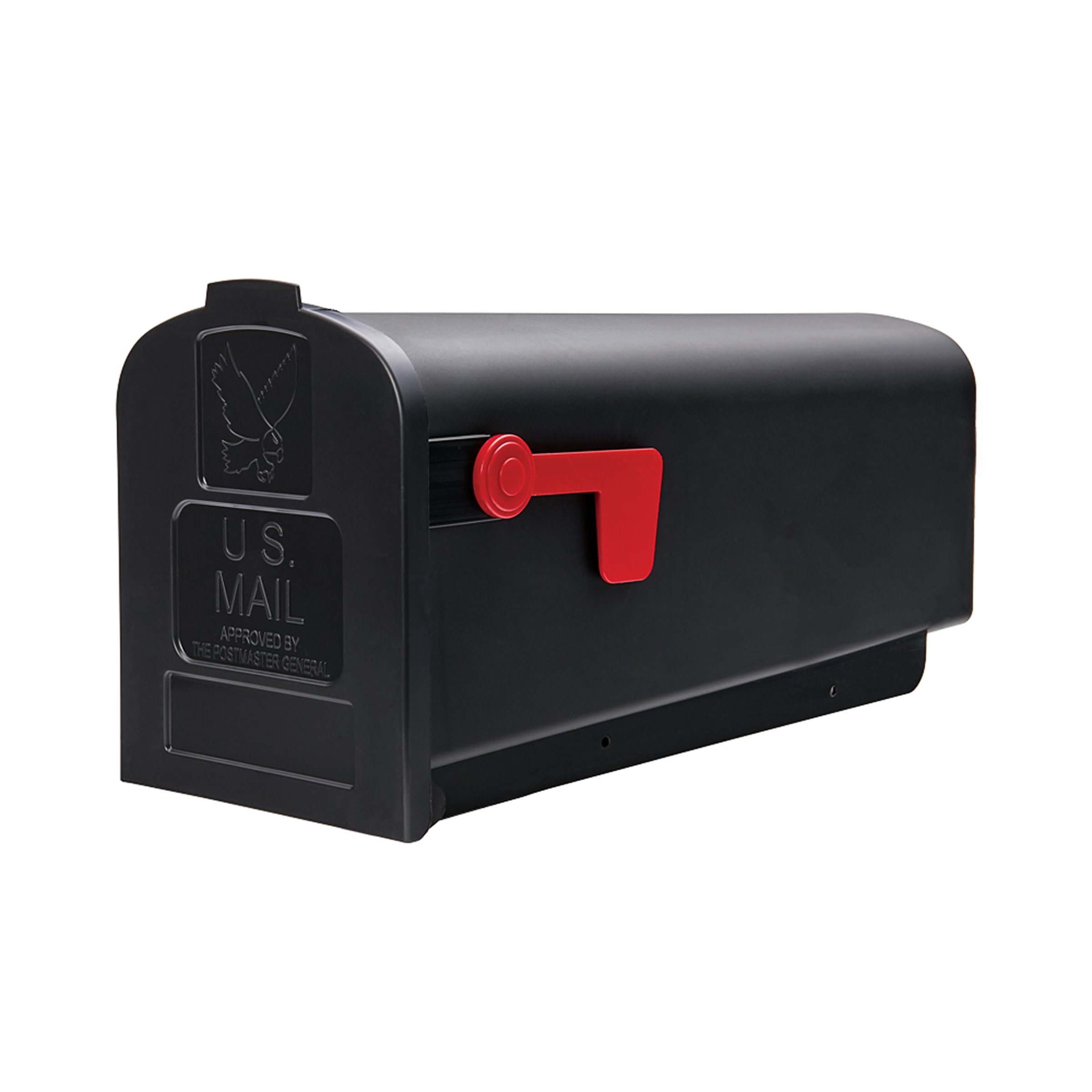 Architectural Mailboxes Parsons™ Rust-Proof Plastic Post Mounted Mail Box for Outside, Black, Medium Curbside Mailbox, USPS Approved for Residential Delivery