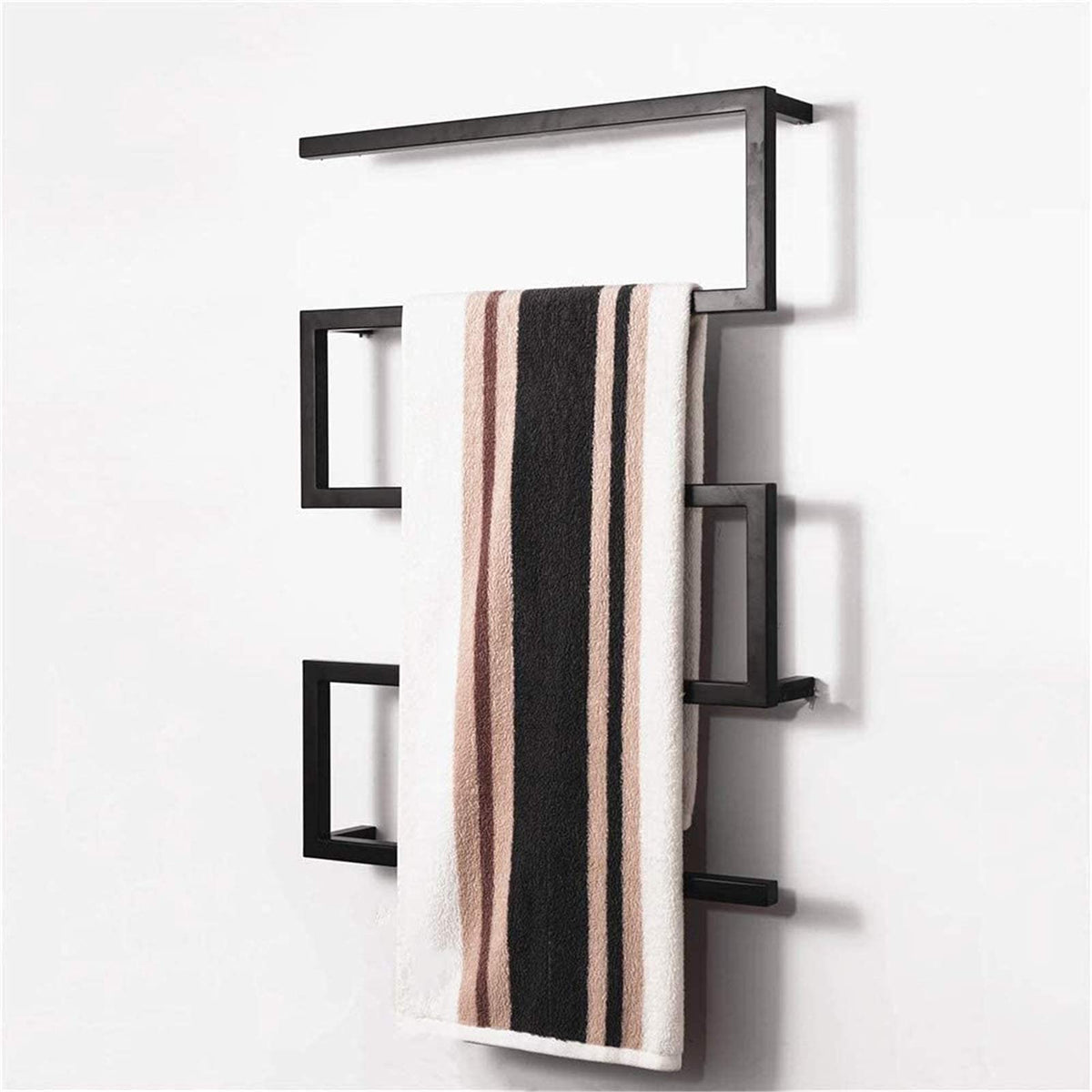 LUNEZY Heated Towel Rail Rails Towel Warmer,Towel Warmer, Electric Heated Towel Rack 304 Stainless Steel with Square Bars Towel Dryer for Bathroom Kitchen Hotel Bathroom Accessories (Colo