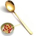 8PCS Gold Korean Soup Spoons – 8 Inch Stainless Steel Tablespoons with Long Handles for Home Kitchen & Restaurant – Durable, Rust-Resistant & Dishwasher Safe, Ideal for Soups, Cereal, Hot Cocoa
