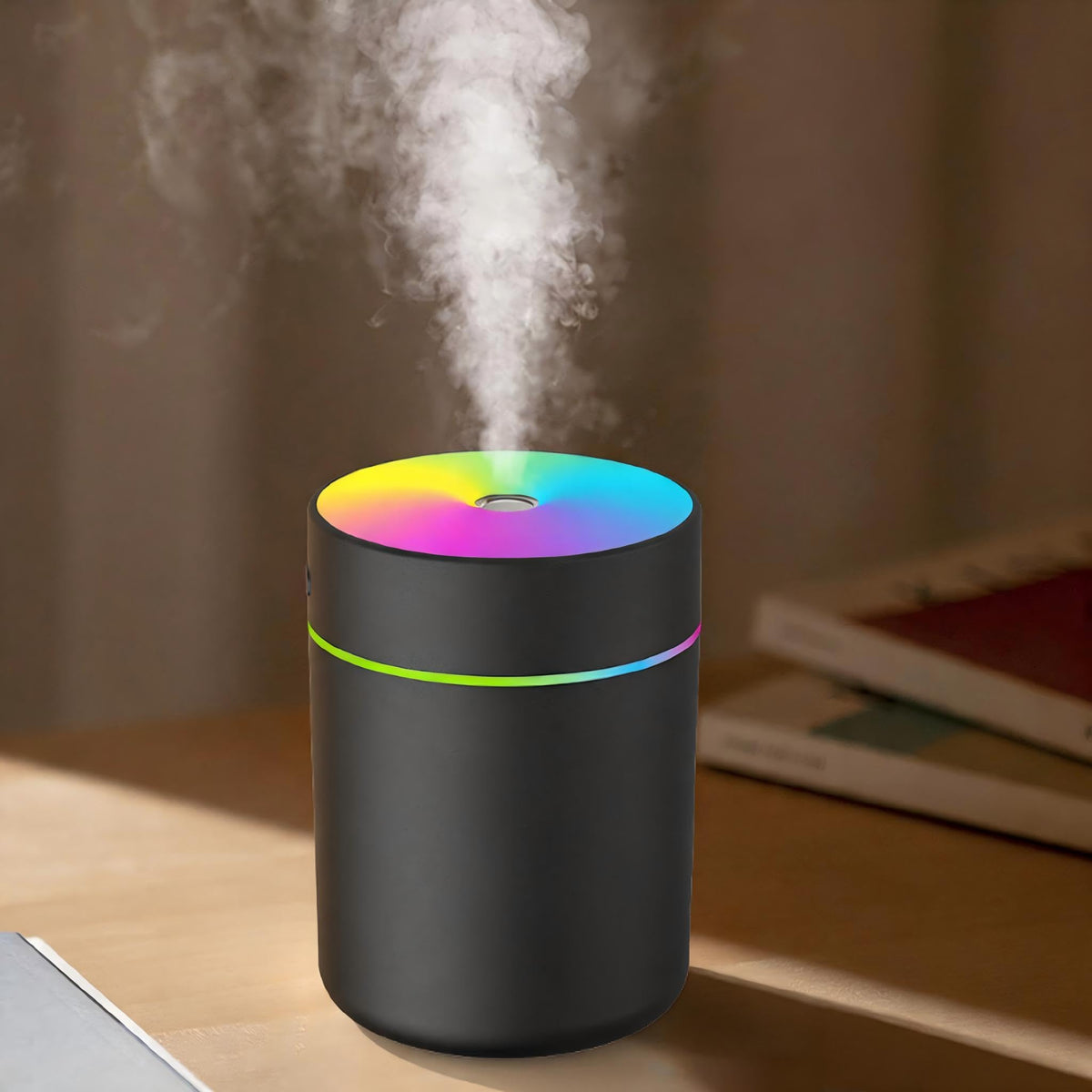 Mini Humidifier, USB Personal Desktop Humidifier Black,Auto Shut-Off Protection, 2 Adjustable Mist Modes, Ultra Quiet Operation, Perfect for Car, Office, Bedroom and Small Spaces