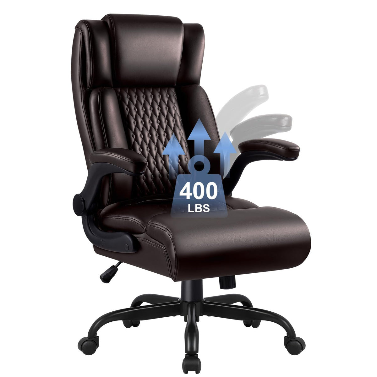 Vendorz Office Chair, Big and Tall 400lbs Heavy Duty Executive Office Desk Chair with Flip-up Armrest, Ergonomic Swivel High Back Office Chairs