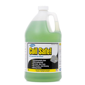 Coil Safe 1 gal Premium AC Evaporator Coil Cleaner | Self-Rinsing, Lemon Scent Neutral pH, Non-Toxic For Commercial/Residential AC, Air Handler & Refrigeration Coils Made in USA