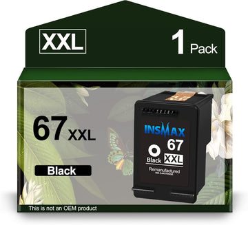 XXL 67 Black Ink Cartridge Replacement for HP 67 67 XL Ink Work for Envy 6000 6055e 6455e Deskjet 2742e 2752e 2755e Envy Pro 6455 6458 (1 Black)