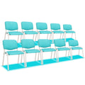 Vingli 10-pack Waiting Room Chairs, Stackable Chair for Office, Pu-blue