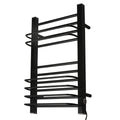 Electric Heated Towel Rack, 16-Bar Wall-Mounted Towel Warmer Drying Rack, Space Aluminum Black Heated Towel Rail for Bathroom with On/Off Switch, 200W, 800×500×110Mm,Plug in (Hardwired)