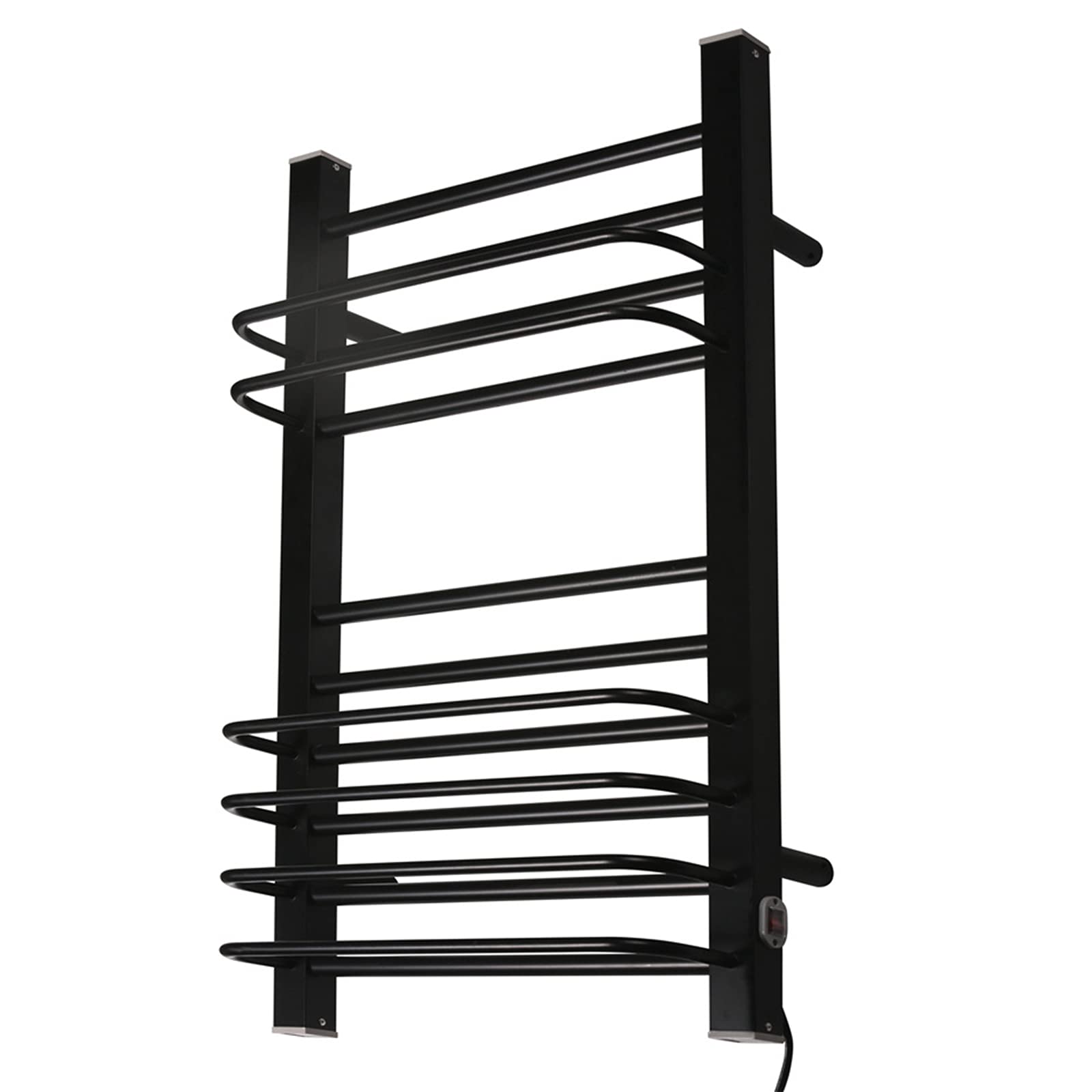 Electric Heated Towel Rack, 16-Bar Wall-Mounted Towel Warmer Drying Rack, Space Aluminum Black Heated Towel Rail for Bathroom with On/Off Switch, 200W, 800×500×110Mm,Plug in (Hardwired)