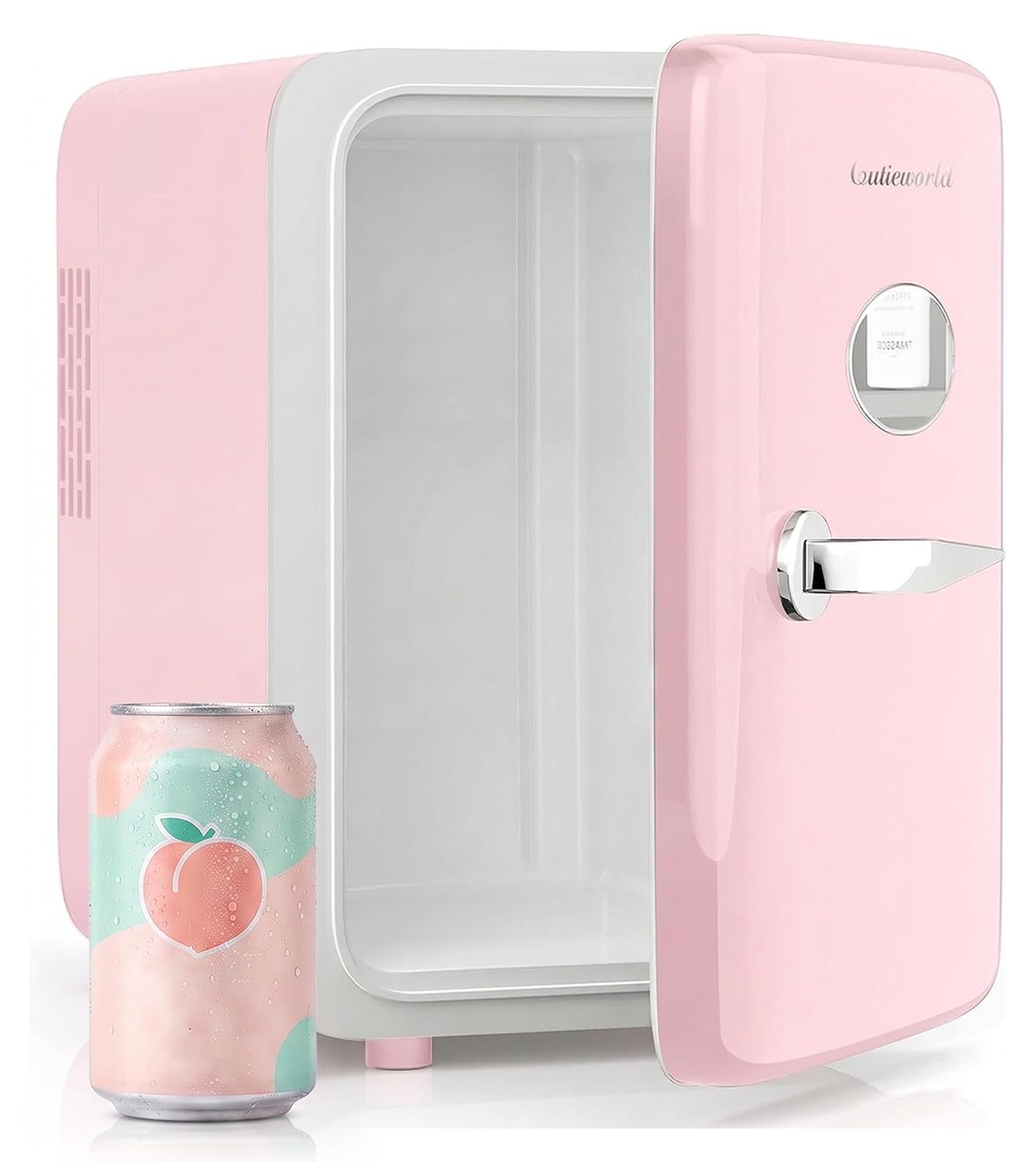 4L Mini Fridge for Skincare & Drinks, Peach Pink