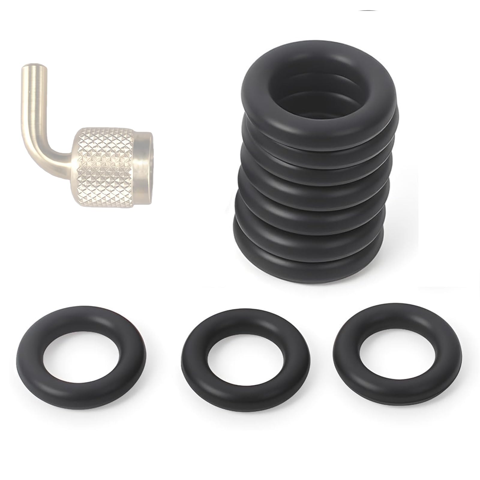 10Pack 19037 ORing Seals, Compatible with Yellow Jacket SealRight 1/4" Quick Couplers 19109 and 19209, HVAC Low Loss Fittings, Compatible with Yellow Jacket Hose Gasket, Refrigerant Hose Seal Rings