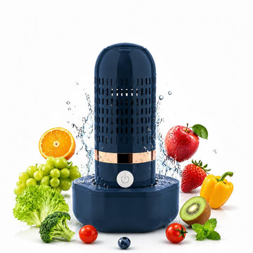 Pure Pod Fruit Vegetable Produce Cleaner Device, Cordless USB Rechargeable Portable Food Purifier, OH-ion Waterproof Veggie Washer for Meat Grain Tableware, Blue