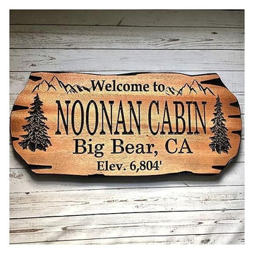 Personalized Cabin Sign Outdoor Wooden Sign Lake House Welcome Sign Rustic Decor