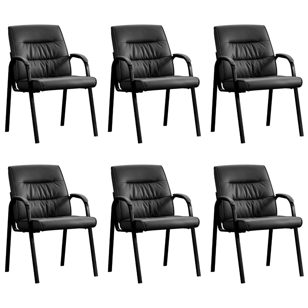 Boiskom Office Guest Reception Chair Set of 6, Conference Room Chairs Waiting Room Chairs 6 Pack, Modern Leather Office Desk Chair No Wheels.