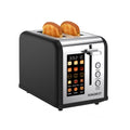 2 Slice Touch Screen Toaster Stainless Steel with Wide Slots for Family Breakfast, Even Toasting for Bagels & Bread, Defrost & Reheat, Easy Removable Crumb Tray, Matt Black