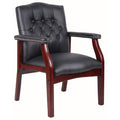 Ergonomic High Back Office Guest Chair - Black Leather Executive Single Chair for Reception & Conference Rooms, Waiting Room, Meeting, Lobby,