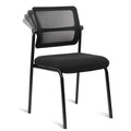 Clatina Stacking Armless Office Waiting Room Chair with Adjustable Backrest, Stackable Mesh Guest Reception Desk Chairs with Ergonomic Lumbar