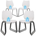 Klasika Stackable Waiting Room Chair, Stacking Office Chair with Ergonomic Lumbar Support and Metal Legs, Plastic Desk Chairs for Conference