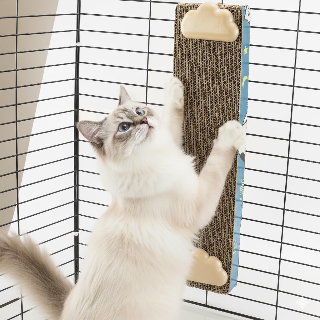 Cat Scratching Post for Cage 40X10CM, Cage Wall Mounted Cat Scratcher, Cardboard Scratcher, SCR-40X10CM-3.3CM