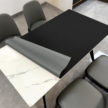 Zinkooat Faux Leather Table Cover,1.8mm Thick,36x54 Inch Table Protector,Table Protector for Dining Room Table,Table Protectors for Rectangle Tables.(Black+Gray,36x54)