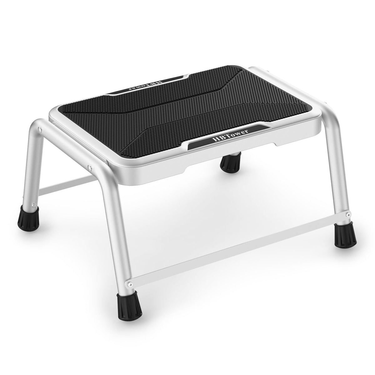 Hbtower One Step Stool for Adults Kids with Non-slip Rubber Feet, 1-Step, Gray