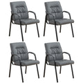 Boiskom Office Guest Reception Chair Set of 4, Conference Room Chairs Waiting Room Chairs 4 Pack, Modern Leather Office Desk Chair No Wheels.